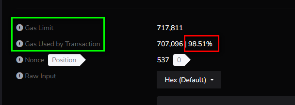 Gas Used field in QGOV Explorer